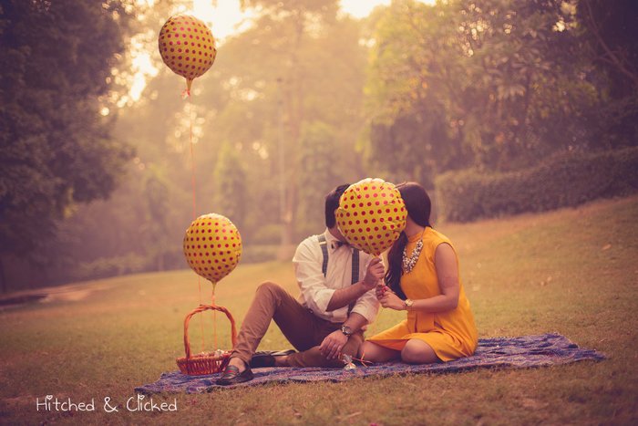 Pre wedding shoot with Polka dots &amp; Bow ties ! WedMeGood